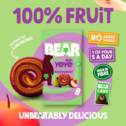 BEAR GIANT Fruit Yoyos Apple & Blackcurrant Multipack