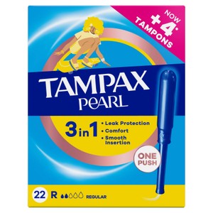 Tampax Pearl Regular Tampons 22 Pack