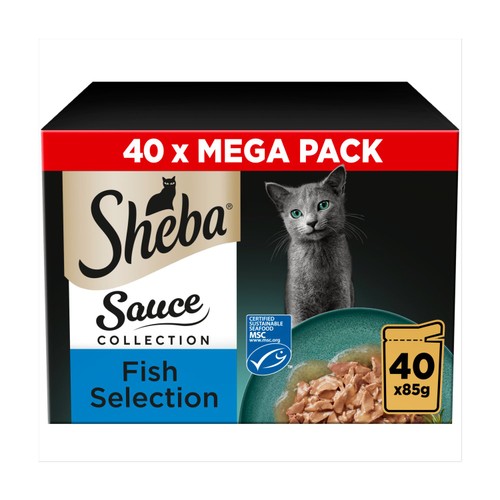SHEBA Sauce Collection Adult Cat Food Fish Selection Pouch