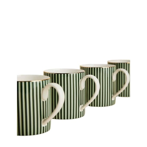 M&S Hampton Stripe Mugs, Green