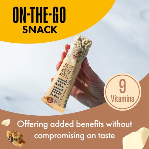 FULFIL White Chocolate Cookies and Cream Vitamin Protein Bar, 55g