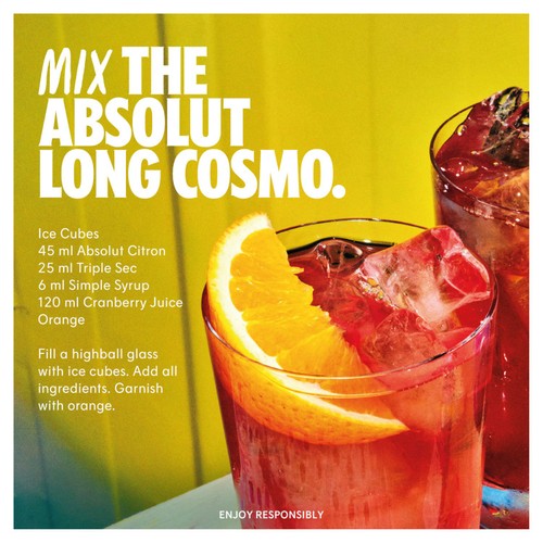 Absolut Citron Lemon Flavoured Swedish Vodka