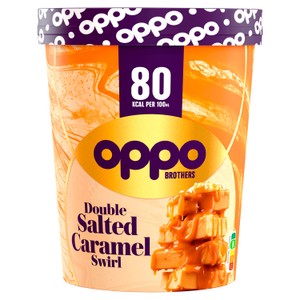 Oppo Double Salted Caramel Swirl Low Calorie Ice Cream Tub