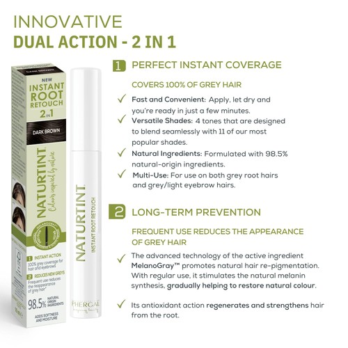 Naturtint Instant Root Re Touch 2in1 Dark Brown