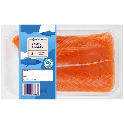 Ocado 2 Salmon Skinless Mid/Tail Fillets