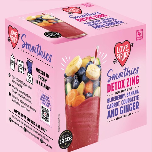 Love Struck Detox Blueberry, Carrot, Ginger, Banana & Courgette