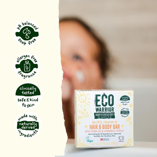 Eco Warrior Baby & Child Gently Cleansing Hair & Body Soap Bar 