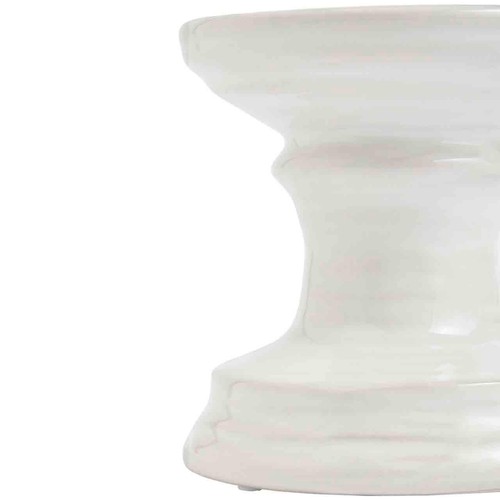 M&S Ceramic Pillar Candle Holder, White