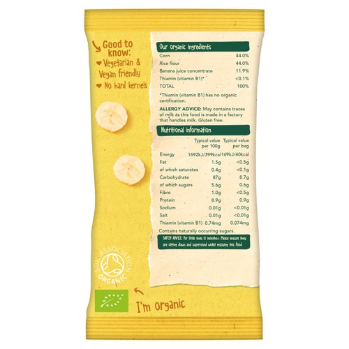 Organix Banana Puffcorn Toddler Snack Multipack 12+ Months