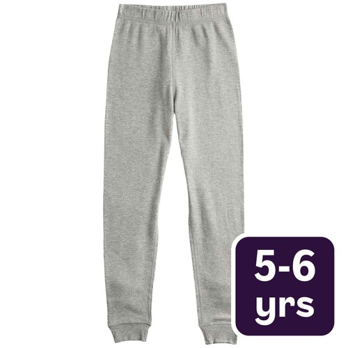 M&S Unisex Thermal Leggings 5-6 Years Grey Marl