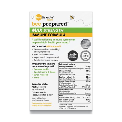 Unbeelievable Health Bee Prepared Max Strength Immune Formula Capsules