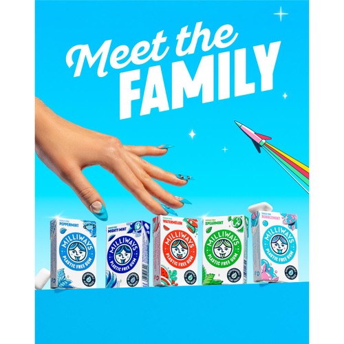 Milliways Mighty Mint, Plastic Free, Sugar Free Chewing Gum