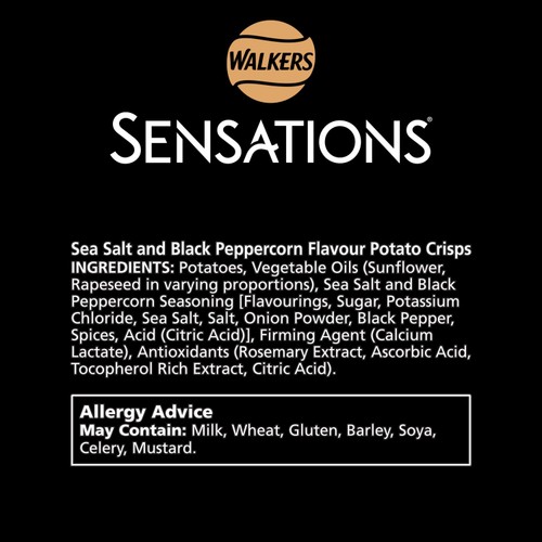 Walkers Sensations Salted & Black Peppercorn Sharing Crisps 150g