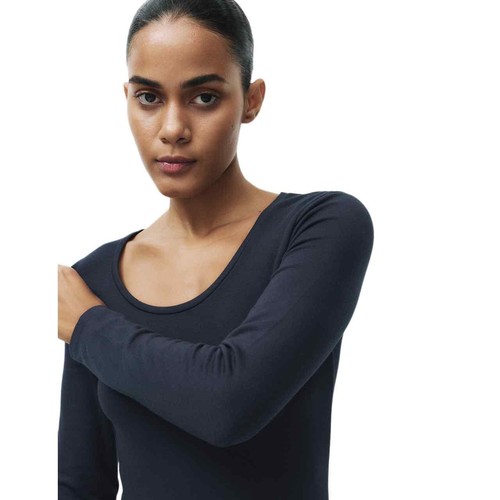 M&S Heatagen Scoop Neck Top,L Navy