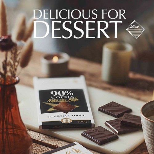 Lindt Excellence Intense Dark 90% Cocoa Chocolate Bar