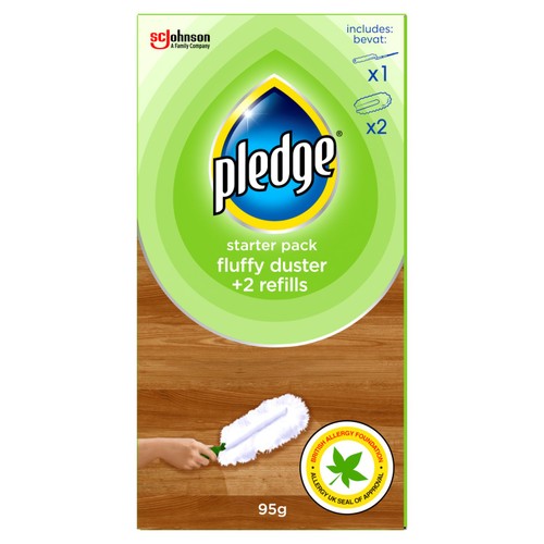 Pledge Dust It Fluffy Duster Starter Pack, 1 Handle & 2 Refills