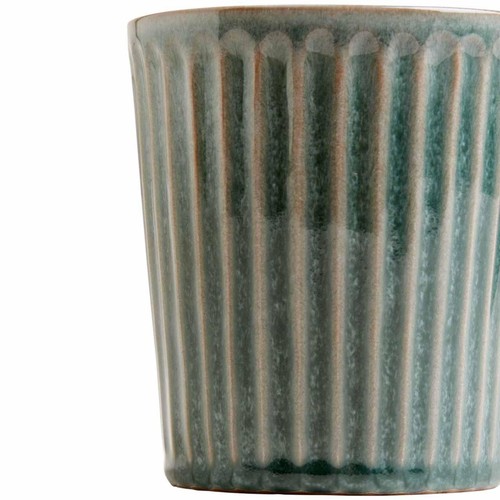 M&S Ribbed Reactive Glaze Mug, Green