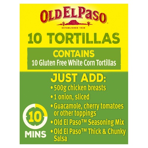 Old El Paso Small Gluten Free White Corn Taco Tortilla Wraps