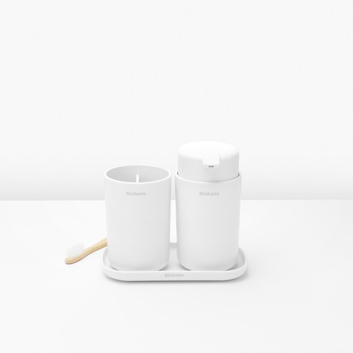 Brabantia ReNew Bathroom Accessory Set of 3 White