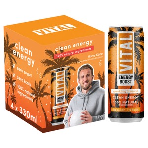 VITAL Gut Health Drink, Contains Billions Of Live Cultures Contains 100 Of Vitamins C And D Sugar Free Zero Calories Orange Flavoured Sparkling Water Contains 12 X 330ml Cans