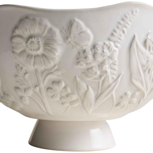 M&S Spring Meadow Footed Serving Bowl, Cream