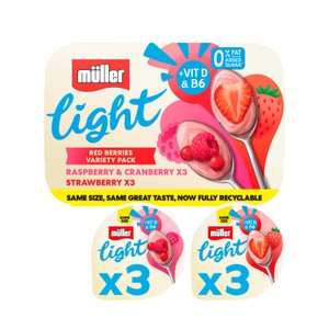 Muller Light Red Fruits Fat Free Yogurts 