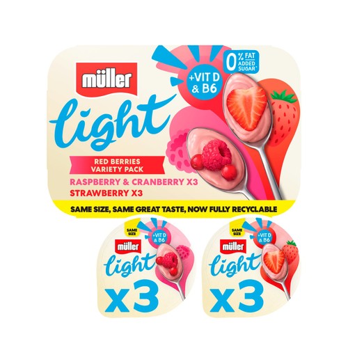 Muller Light Red Fruits Fat Free Yogurts 