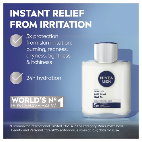 NIVEA MEN Sensitive Post Shave Balm with 0% Alcohol 
