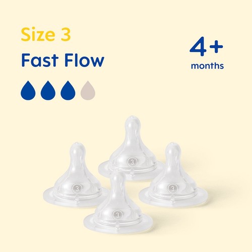MAM Silicone Bottle Teats Fast Flow 4+ Months Level 3