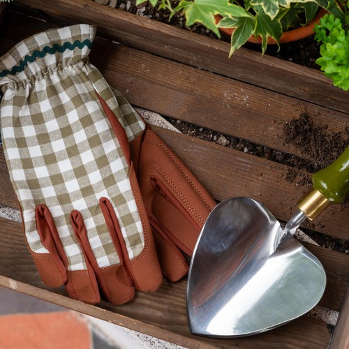 Burgon & Ball Colour Collection Gloves Olive Check
