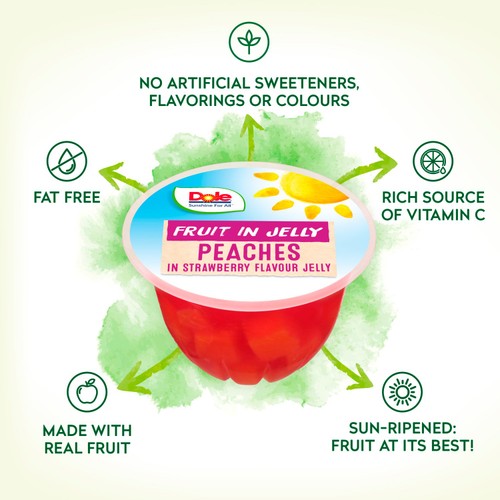 Dole Peach in Strawberry Jelly Pot