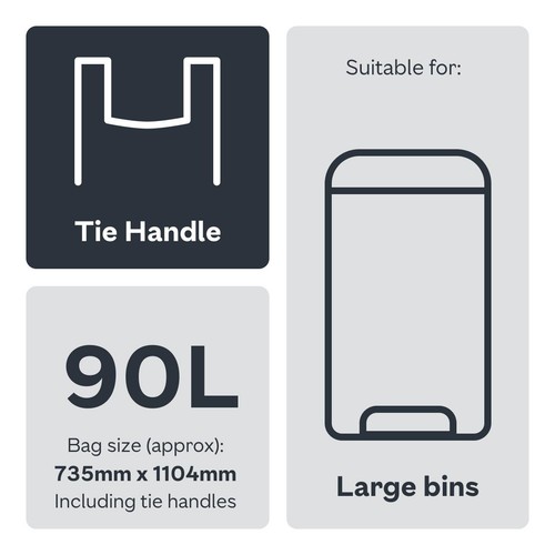 Ocado Large Black  Tie Handle Refuse Sacks