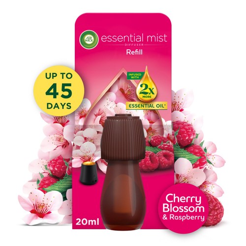 Airwick Cherry Blossom & Raspberry Essential Mist, Single Refill
