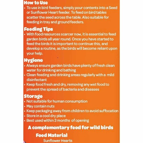Peckish Sunflower Hearts For Wild Birds