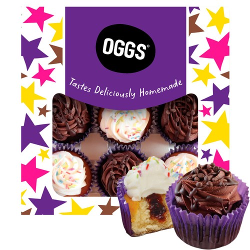 OGGS Birthday Cake Flavour and Double Chocolate Cupcake Party Selection x 9
