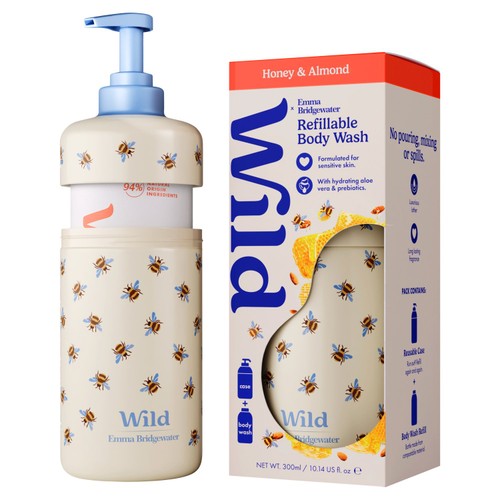 Wild Emma Bridgewater Bee Case and Honey & Almond Body Wash Starter Pack