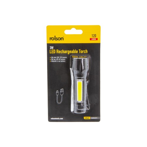 Rolson Rechargeable 3W Torch Zoomable