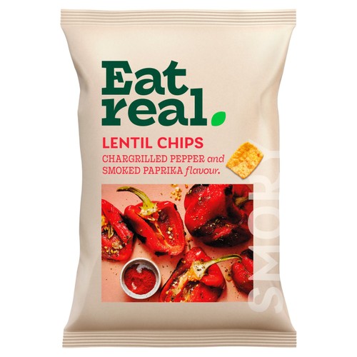 Eat Real Lentil Chips Chargrilled Red Pepper