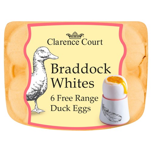 Clarence Court Braddock White 6 Free Range Duck Eggs