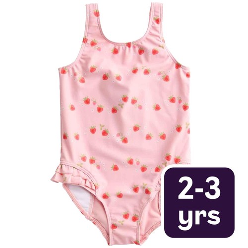 M&S Strawberry Swimsuit, 2-3 Years, Pink