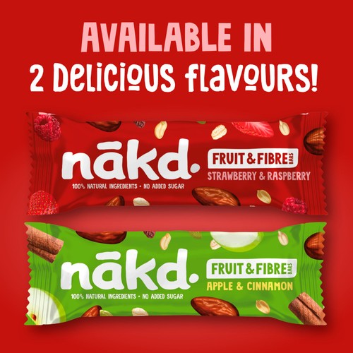 nakd. Fruit & Fibre Strawberry & Raspberry Bars