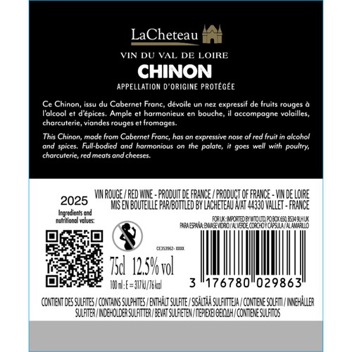 Lacheteau Chinon Rouge