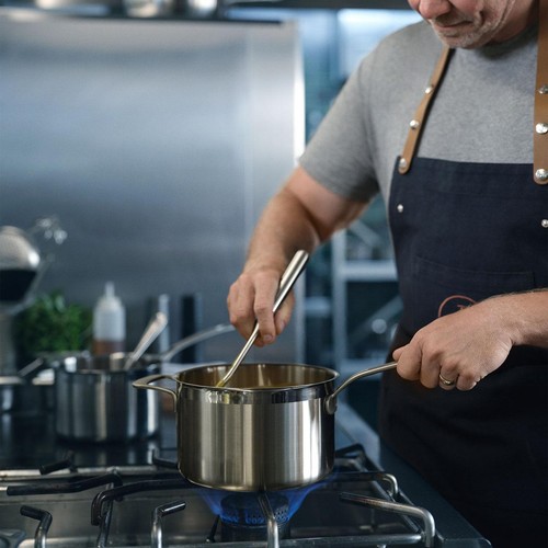 M&S X Tom Kerridge Stainless Steel 20cm Saucepan, Silver