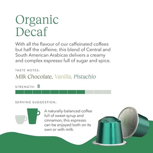 CRU Kafe Organic Fairtrade Decaf Pods 10s