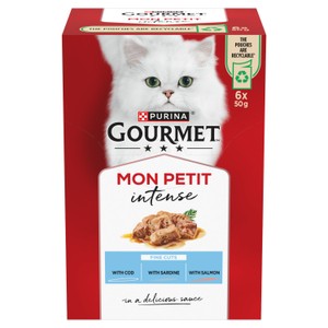 Gourmet Mon Petit Fish Variety Cod Sardine & Salmon Wet Cat Food