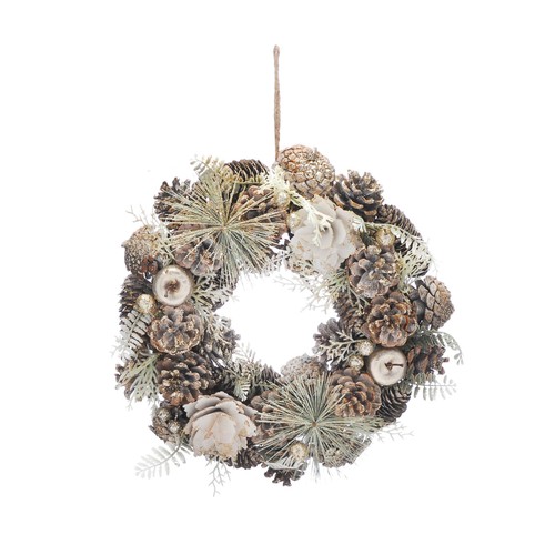 White Flower/Pinecone Wreath