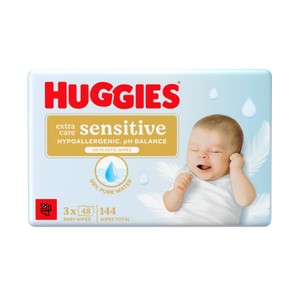 Huggies Pure Extra Sensitive Baby Wipes Triple Pack 3 x 48 per pack