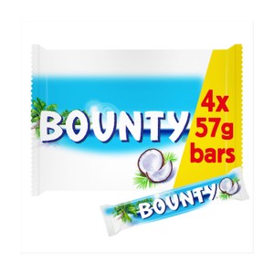 Bounty Coconut Milk Chocolate Duo Bars 4 Pack 228g