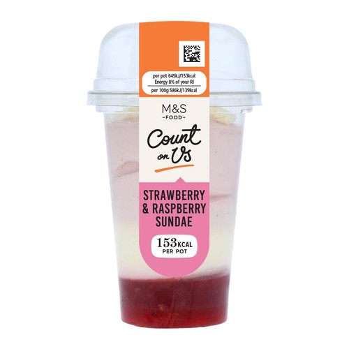 M&S Count On Us Strawberry & White Chocolate Sundae