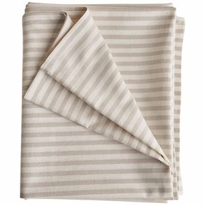 Cotton with Linen Striped Tablecloth, One Size, Natural